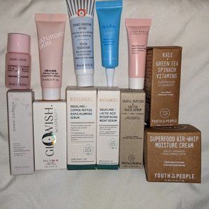 12-pc Travel Skincare Lot Shani Darden Glow Recipe Youth to the People Biossance